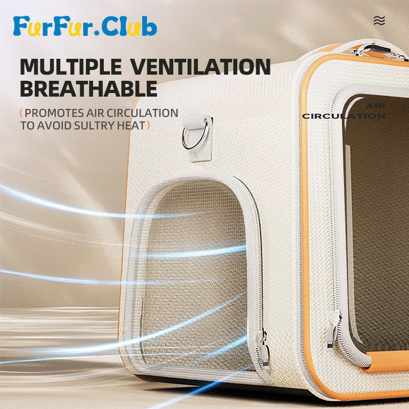 Spacious and Breathable Portable Cat Carrier with Multiple Carrying Options