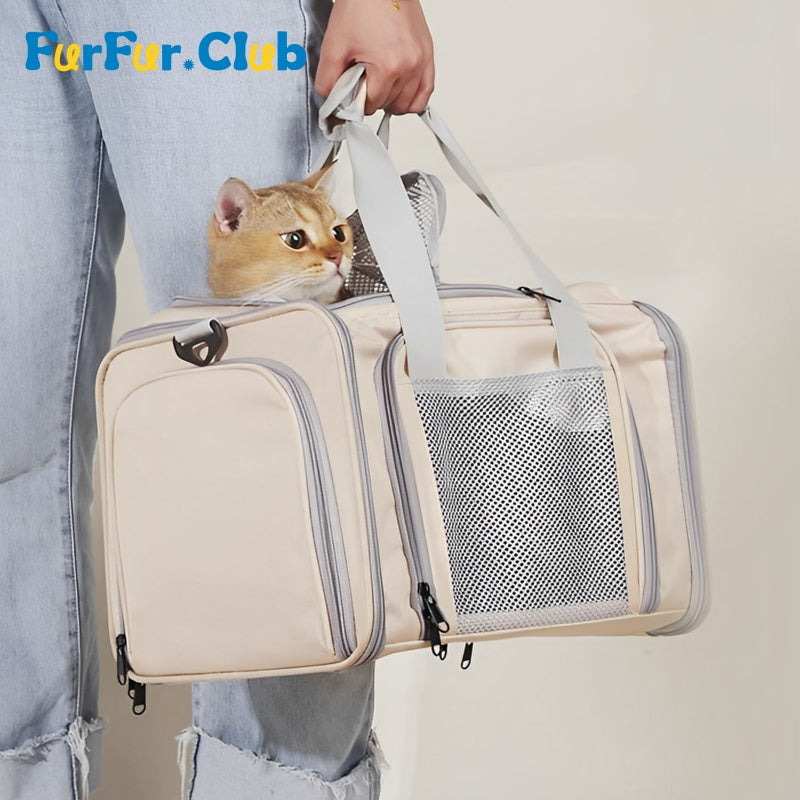 Expandable Portable Cat Carrier: Spacious, Airline-Approved, and Multi-Functional