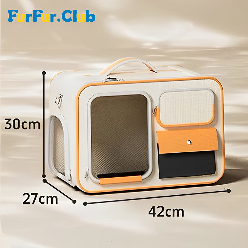 Spacious and Breathable Portable Cat Carrier with Multiple Carrying Options