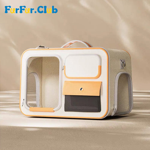 Spacious and Breathable Portable Cat Carrier with Multiple Carrying Options