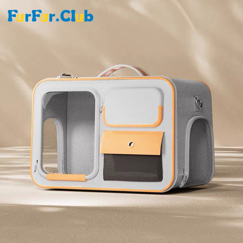 Spacious and Breathable Portable Cat Carrier with Multiple Carrying Options