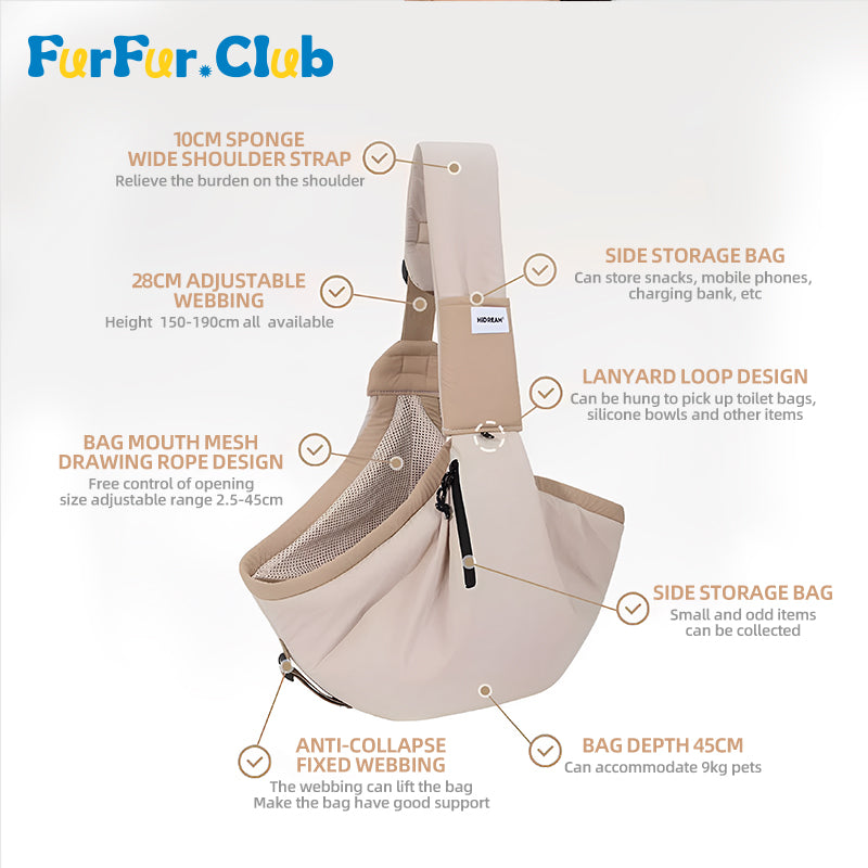 Spacious and Secure Pet Crossbody Bag with Upgraded Features